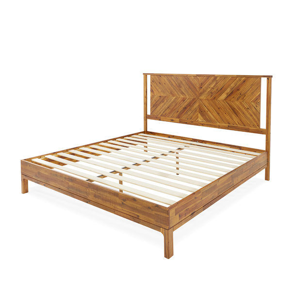Millwood Pines Vivian Solid Wood Platform Bed With Headboard, Rustic